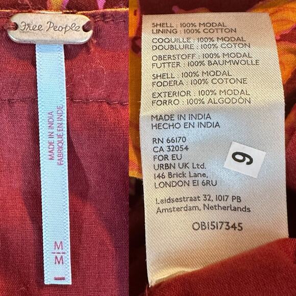 Free People Bohemian Retro 70s Gypsy Floral Tilda Maxi Dress Size Medium - Picture 14 of 15